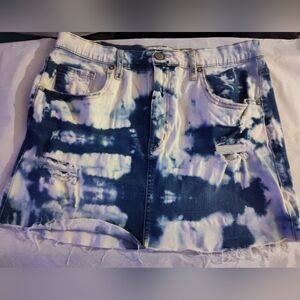 Aeropostale Tie-Dye Denim Mini Shorts